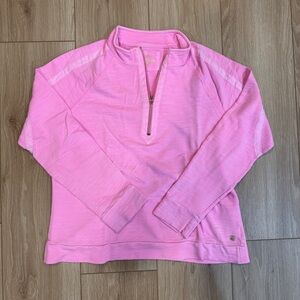 Lilly Pulitzer Ashlee Parigi Pink Quarter-Zip Sweatshirt.